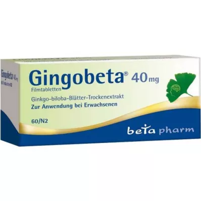 Gingobeta 40 mg filmdragerade tabletter, 60 st Gingobeta 40 mg filmdragerade tabletter, 60 st
