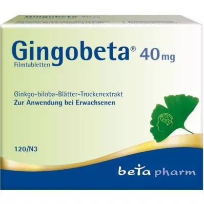 Gingobeta 40 mg filmdragerade tabletter, 120 st Gingobeta 40 mg filmdragerade tabletter, 120 st