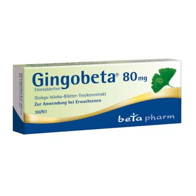 Gingobeta 80 mg filmdragerade tabletter, 30 st Gingobeta 80 mg filmdragerade tabletter, 30 st