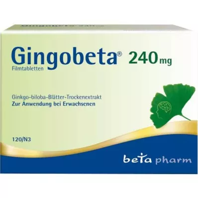 Gingobeta 240 mg filmdragerade tabletter, 120 st Gingobeta 240 mg filmdragerade tabletter, 120 st