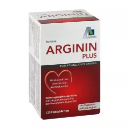 ARGININ PLUS Vitamin B1+B6+B12+folsyra filmdragerade tabletter, 120 st