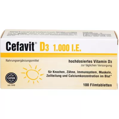 CEFAVIT D3 1 000 I.U. filmdragerade tabletter, 100 st