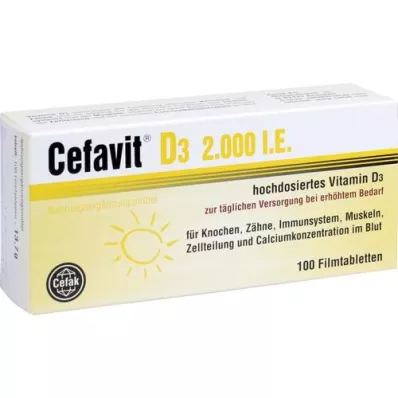 CEFAVIT D3 2 000 I.U. filmdragerade tabletter, 100 st