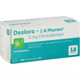 DESLORA-1A Pharma 5 mg filmdragerade tabletter, 100 kapslar