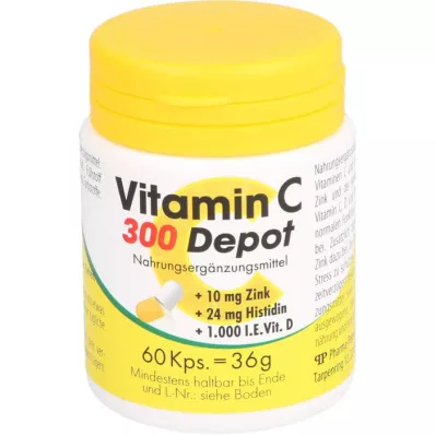 VITAMIN C 300 Depot+Zink+Histidin+D Kapslar, 60 Kapslar