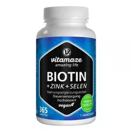 BIOTIN 10 mg högdos+zink+selenium tabletter, 365 st