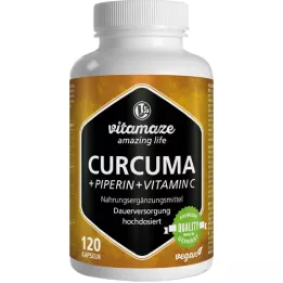 CURCUMA+PIPERIN+Vitamin C vegan kapslar, 120 st
