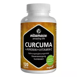 CURCUMA+PIPERIN+Vitamin C vegan kapslar, 120 st