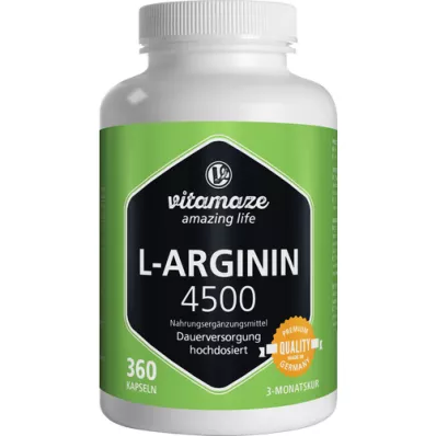 L-ARGININ HOCHDOSIERT 4 500 mg kapslar, 360 st