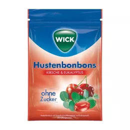 WICK Vildkörsbär &amp; Eukalyptus godis utan socker påse, 72 g