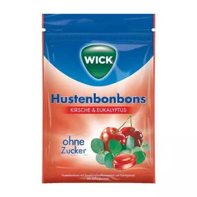 WICK Vildkörsbär &amp; Eukalyptus godis utan socker påse, 72 g
