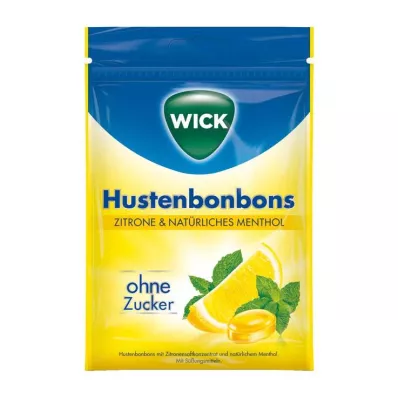 WICK citron &amp; naturlig mentol bonb.utan socker påse, 72 g