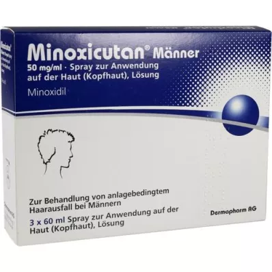 MINOXICUTAN Män 50 mg/ml Spray, 3X60 ml