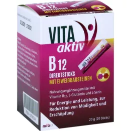 VITA AKTIV B12 Direct Sticks med proteinbyggstenar, 20 st