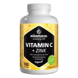 VITAMIN C 1000 mg högdos+zink veganska tabletter, 180 st