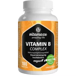 VITAMIN B COMPLEX veganska tabletter med hög dos, 180 st