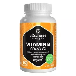 VITAMIN B COMPLEX veganska tabletter med hög dos, 180 st
