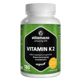 VITAMIN K2 200 μg veganska tabletter med hög dos, 180 st