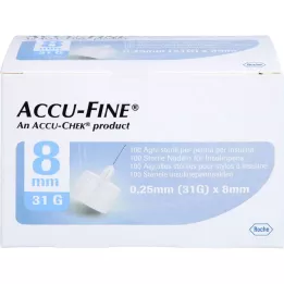 ACCU FINE sterila nålar för insulinpennor 8 mm 31 G, 100 st