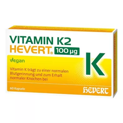 VITAMIN K2 HEVERT 100 μg kapslar, 60 st