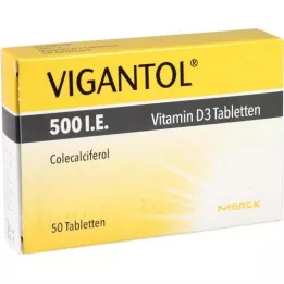 VIGANTOL 500 I.U. vitamin D3-tabletter, 50 st