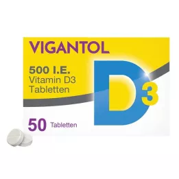 VIGANTOL 500 I.U. vitamin D3-tabletter, 50 st