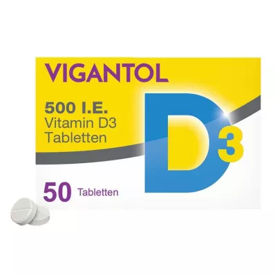 VIGANTOL 500 I.U. vitamin D3-tabletter, 50 st