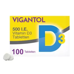 VIGANTOL 500 I.U. vitamin D3-tabletter, 100 st