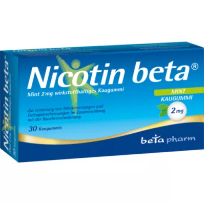 NICOTIN Beta Mint 2 mg aktiv ingrediens tuggummi, 30 st