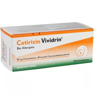 CETIRIZIN Vividrin 10 mg filmdragerade tabletter, 100 st