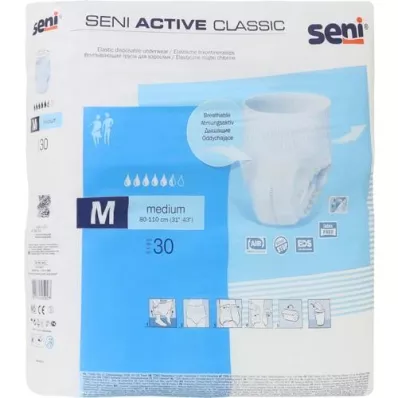 SENI Active Classic Incontinence Briefs Disposable M, 30 st