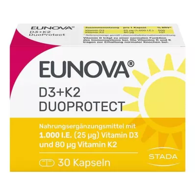 EUNOVA DuoProtect D3+K2 1000 I.E./80 μg Kapslar, 30 st