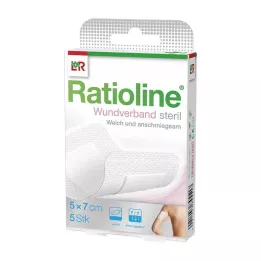 RATIOLINE Sårförband 7x5 cm sterilt, 5 st