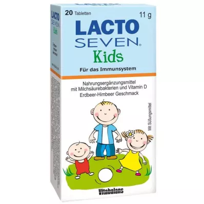 LACTO SEVEN Kids Smak av jordgubb och hallon Tabletter, 20 st