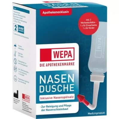 WEPA Nasal dusch med 10x2,95 g nasalt sköljsalt, 1 p