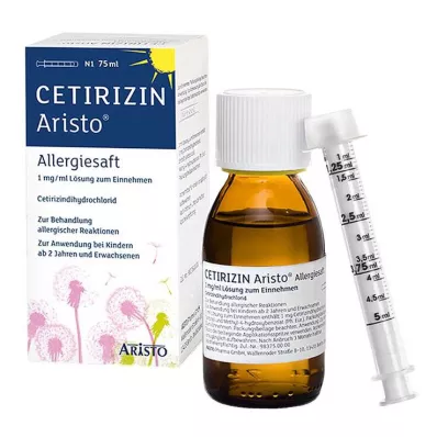 CETIRIZIN Aristo Allergy Juice 1 mg/ml Oral lösning, 75 ml CETIRIZIN Aristo Allergy Juice 1 mg/ml Oral lösning, 75 ml