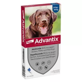 ADVANTIX Spot-on-lösning för applicering på huden för hundar 25-40 kg, 4X4,0 ml