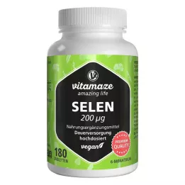 SELEN 200 µg veganska tabletter med hög dos, 180 st