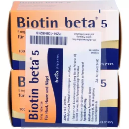 BIOTIN BETA 5 tabletter, 200 st