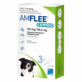 AMFLEE kombo 134/120,6 mg Oral lösning för hundar 10-20 kg, 3 st