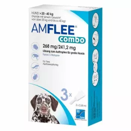 AMFLEE kombo 268/241.2mg Oral lösning för hundar 20-40kg, 3 st