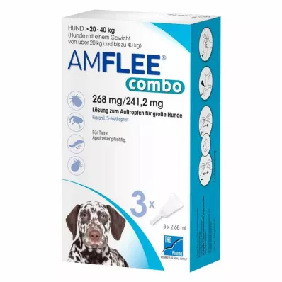 AMFLEE kombo 268/241.2mg Oral lösning för hundar 20-40kg, 3 st