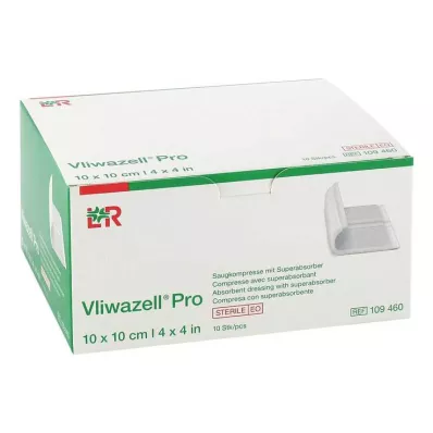 VLIWAZELL Pro superabsorb.compress.sterile 10x10 cm, 10 st VLIWAZELL Pro superabsorb.compress.sterile 10x10 cm, 10 st
