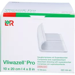 VLIWAZELL Pro superabsorb.compress.sterile 10x20 cm, 10 st