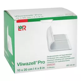 VLIWAZELL Pro superabsorb.compress.sterile 10x20 cm, 10 st