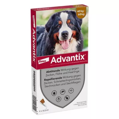 ADVANTIX Spot-on-lösning för applicering på huden för hundar 40-60 kg, 4X6,0 ml