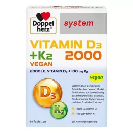 Doppelherz Vitamin D3 2000 + K2 systemtabletter, 60 st