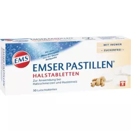 EMSER Pastilles Halstabletter med Ingefära sockerfria, 30 st