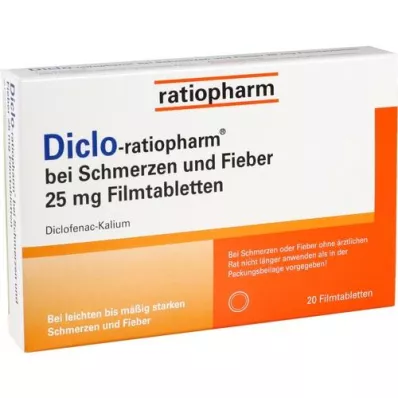 DICLO-RATIOPHARM mot smärta och feber 25 mg FTA, 20 st