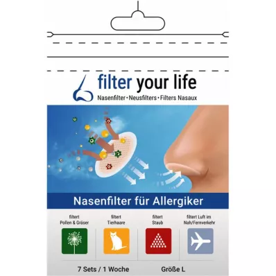 FILTER YOUR LIFE Näsfilter för allergiker storlek L, 7X2 st